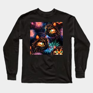 Cats Fireworks Show Long Sleeve T-Shirt